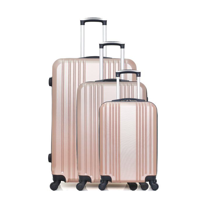 HERO – SET DE 3 - ABS – 75cm – 4 roues – RIF – ROSE DORE