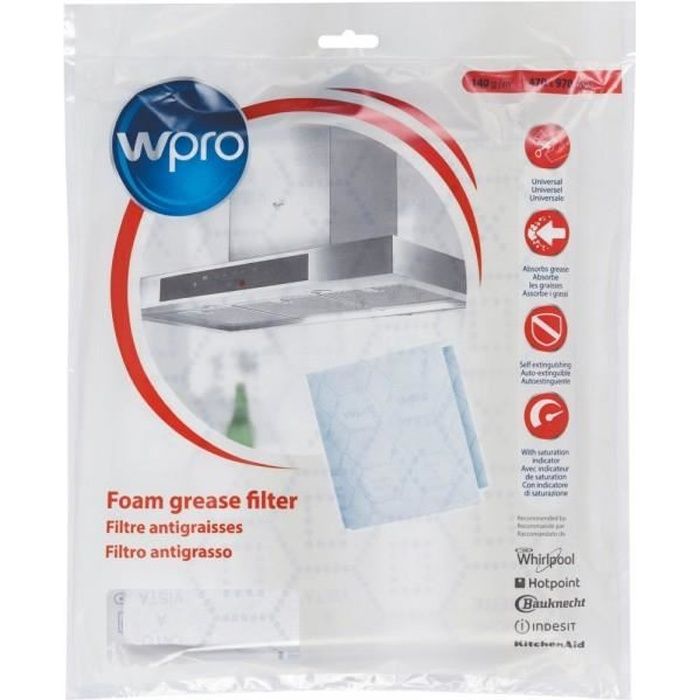 UGF015 - Filtre antigraisse universel hotte aspirante - WPRO 484000008526