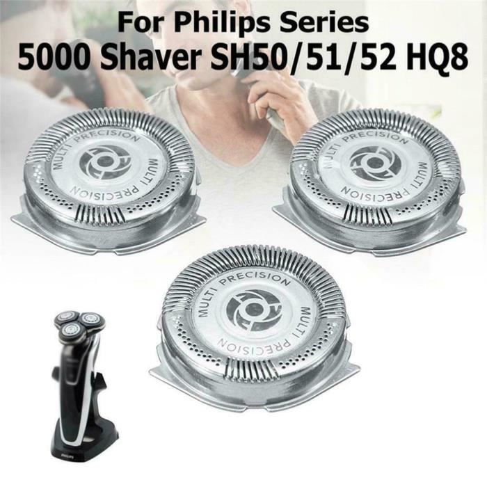 3PCS Têtes de rasoir lames de rasoir durables pour rasoir Philips série 5000 SH50 - 52