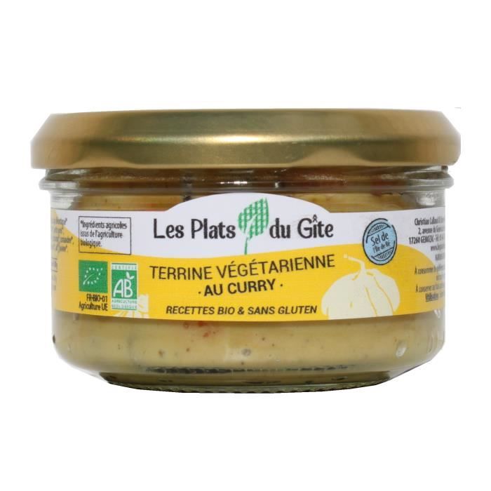 LES PLATS DU GITE Terrine Végétarienne au Curry - Bio - Végan - 120 g