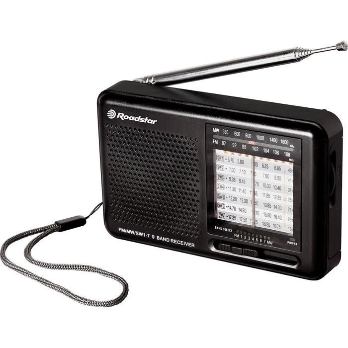 ROADSTAR TRA 2989 Radio De Voyage Multibandes Analogiques + Fréquence + Sortie Casque + Fonctionne Sur Pile/Secteur