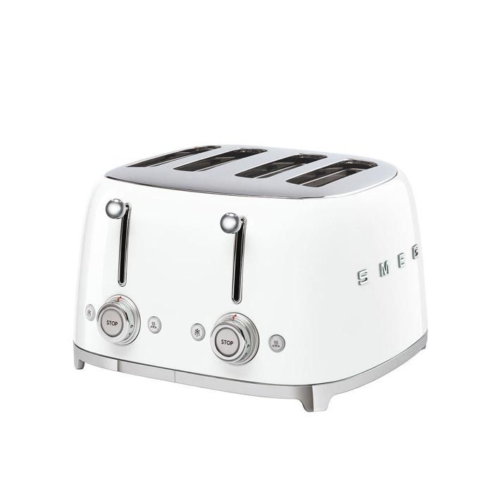 SMEG Grille Pain 4 tranches Années 50 - 2000W Blanc TSF03WHEU