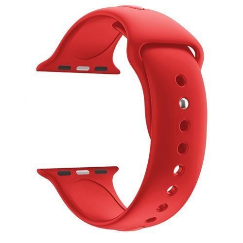 Bracelet de remplacement en silicone Rouge compatible avec Apple Watch 42mm 44mm 45mm Taille M-L [Toproduits®]