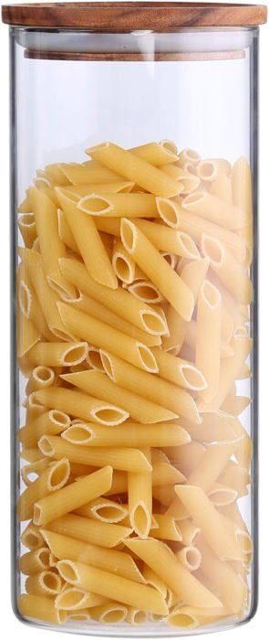 Set 6 Bocaux En Verre Hermétiques Avec Couvercle Bambou – 3x1400ml + 3x780ml, Stockage Cuisine Parfait