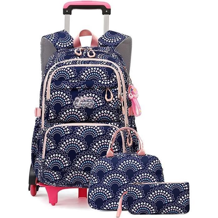 HTgroce Cartable a Roulette Garçon, Sac à Dos Roulette CE1