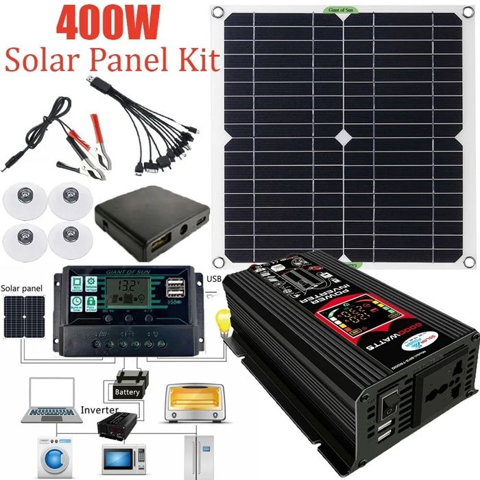 Kit Panneau Solaire 30W 12V Avec Allume-cigare - Étanche, Polycristallin - Pour Camping, Voiture, Bateau - Charge Smartphones, Batteries - 8