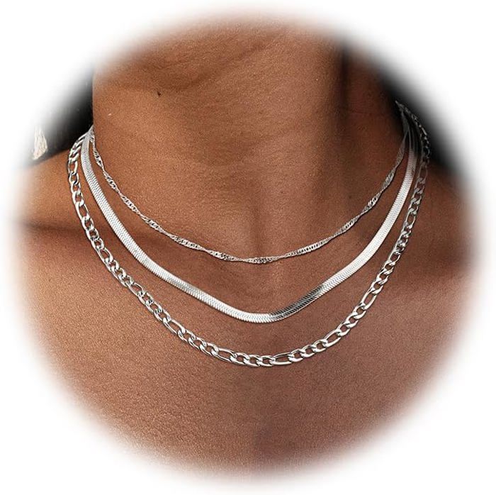 Pcs Collier Femme Collier Acier Inoxydable Femme Doré Collier