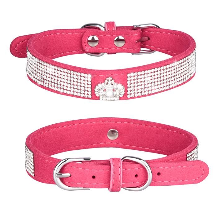 Meilleurs prix pour Collier en strass pour chien et chat, diamant scintillant avec couronne en strass, décoration pour petit, moyen et grand chien