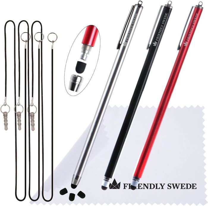 Stylet écran Tactile Pour Tablette Et Smartphone - Pointe Caoutchouc, Aluminium, Portable, Compatible Nombreux Modèles