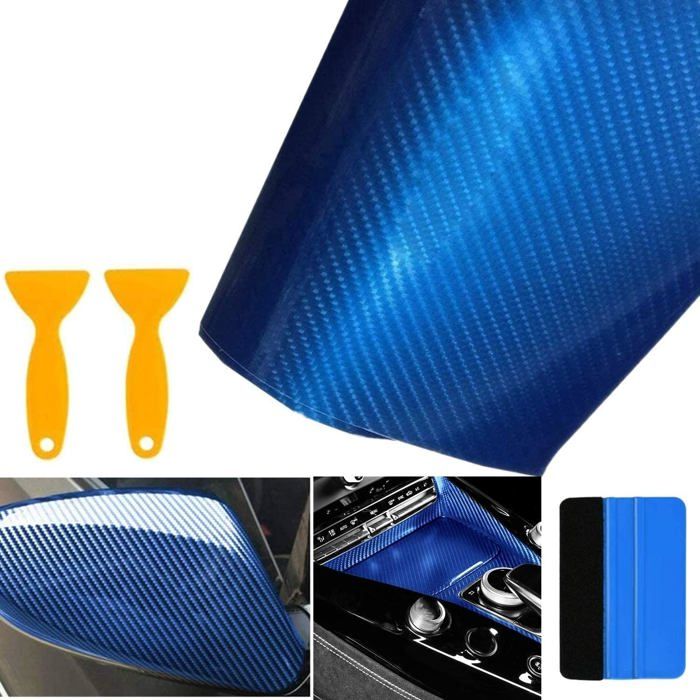 Film Adhésif Fibre De Carbone Argenté - 30x152 Cm - Pour Carrosserie Voiture, Moto, Smartphone, Ordinateur - Imperméable, Facile à Poser