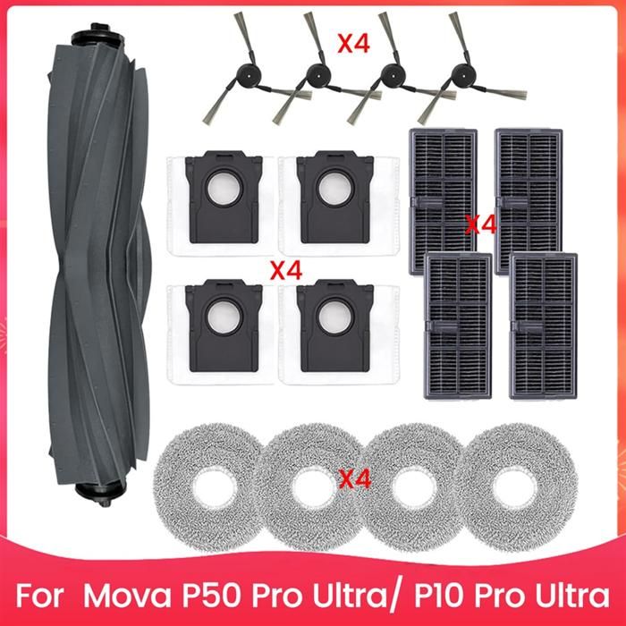 14 Sacchetti Ricambio Per Aspirapolvere MOVA P50 Pro Ultra, P10 Pro Ultra, S20 Ultra, P10 Ultra | Compatibili Con Stazione Autosvuotamento