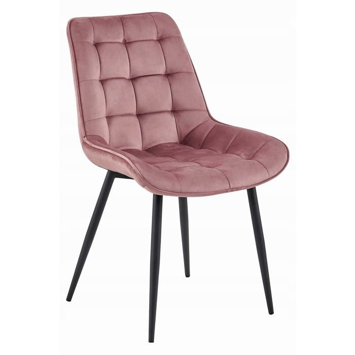 Chaise Komodee BARDI - 1 Pieces - ROSE FONCÉ Tapisser en velours 60 x 54 x 88 cm Chaise Komodee BARDI - 1 Pieces - ROSE FONCÉ Tapisser en velours 60 x 54 x 88 cm