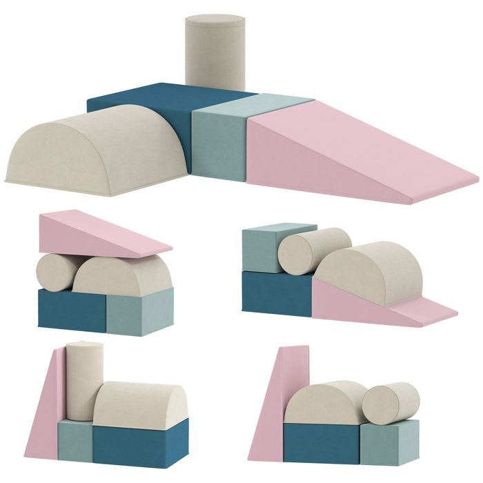Parcours motricité bébé - jouet descalade - AIYAPLAY - 5 pièces housse lavable en velours - 61 x 406 x 60 cm - multicolore