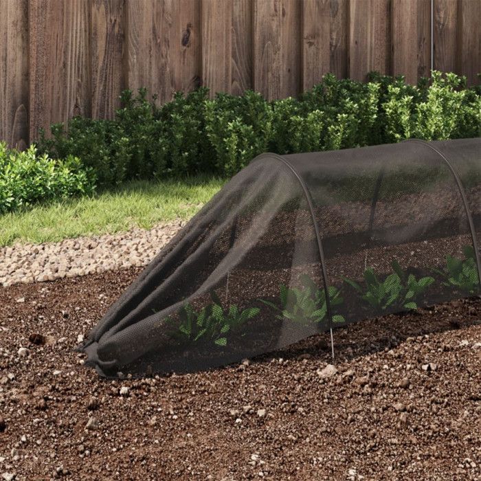 Tunnel en filet - 300 x 50 x 48 5 cm - PE & armature acier - Protection insectes et ombre - Cylindrique