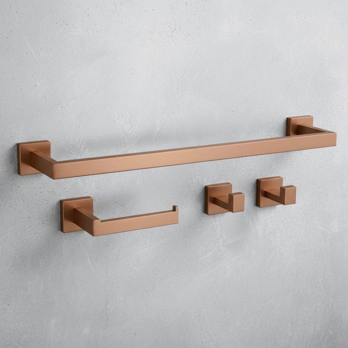 Porte-Serviette Rea RIO 4 pièces Support Brush Copper Cuivre Brossé