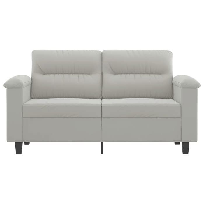 Canapé rembourré 2 places - VIDAXL - Gris clair - Tissu microfibre - 150x77x80 cm - 120 cm largeur du siège - Moelleux