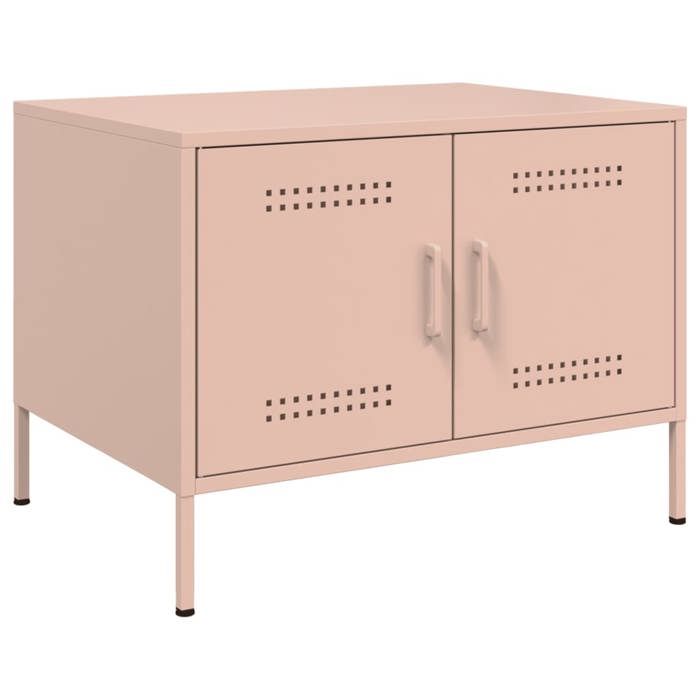 Table basse industrielle - VIDAXL - 68x50x505 cm - Rose - Acier laminé à froid - Capacité 20 kg - 4 pieds réglables