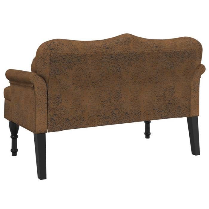 Black Friday Banc salon - JILL - Banquette/Coffre - avec coussins Marron 1205x65x75 cm - Similicuir BB337