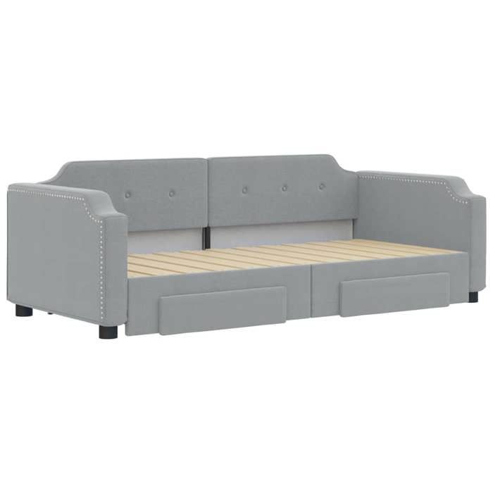 1 Place - Lit de jour avec gigogne - VIDAXL - Canapé-lit - et tiroirs sans matelas - 100x200 cm FR_002225580