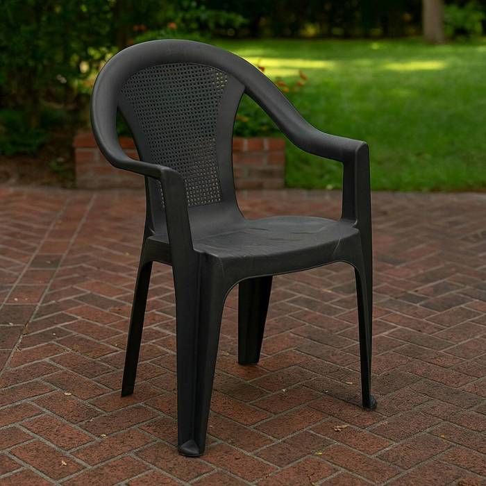 Chaise dextérieur Serchion Dmora plastique gris anthracite Chaise dextérieur Serchion Dmora plastique gris anthracite