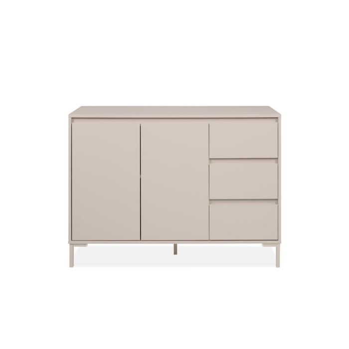 CALICOSY - Buffet 2 portes et 3 tiroirs couleur cachemire L120 cm - NERIO - Beige