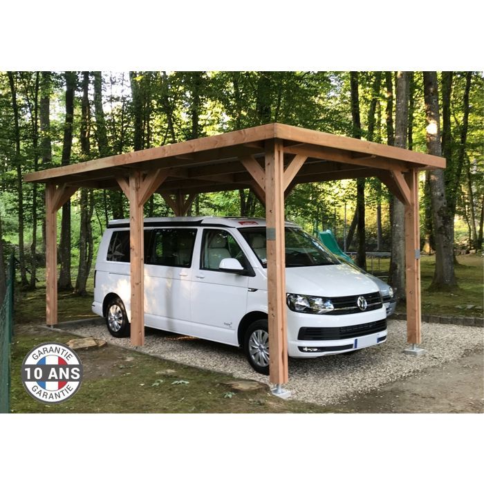 Carport camping car Bois Douglas Français 25 m² – Toit
