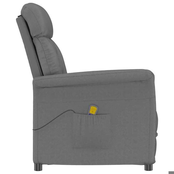 Fauteuil électrique - Gris - Fauteuil Massant - 1 personne - Gris foncé 70.5x96.5x95 cm Polyester F2016