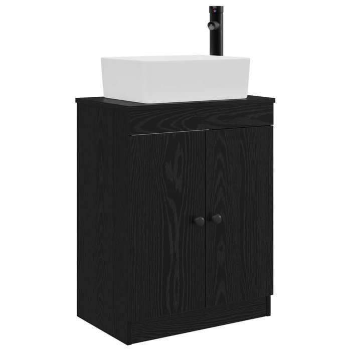 Meuble de salle de bain avec évier - vidaXL - bois dingénierie - noir - 54 x 35 x 83 cm 413euq88a