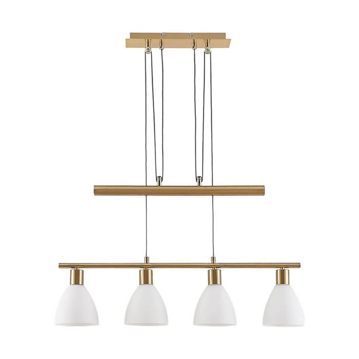 Suspension - Lindby - lampe suspendue - Verre - 72 5 x 13 x 12 cm - laiton mat blanc Suspension - Lindby - lampe suspendue - Verre - 72 5 x 13 x 12 cm - laiton mat blanc