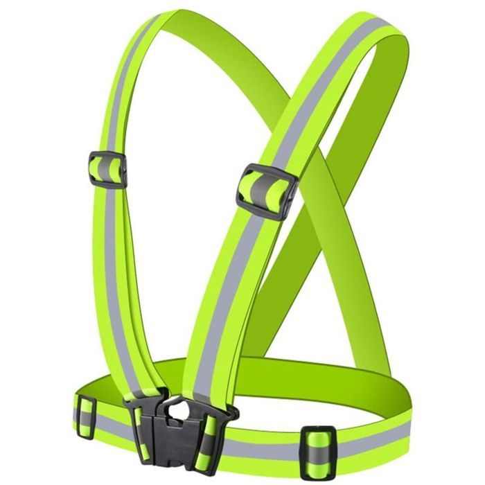 Gilet de sécurité haute visibilité gilet de cyclisme réfléchissant extensible et ajustable - jaune 1 pièce