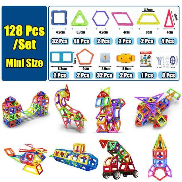Mini-ensemble de 128 pièces-Ensemble De Construction Magnétique De ...