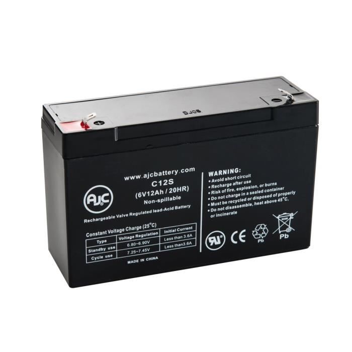 Batterie Hitachi HP10-6 6V 12Ah Acide scellé de Plomb Ce Produit est Un Article de Remplacement de la Marque AJC® 