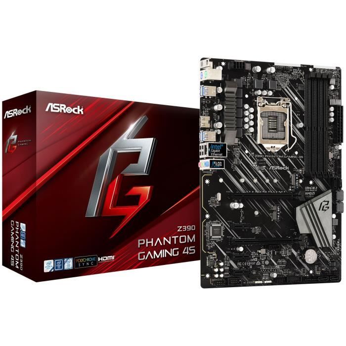 ASRock Z390 Phantom Gaming 4S - Carte mère ATX Socket 1151 Intel Z390 Express - 4x DDR4 - SATA 6Gb/s + M.2 - USB 3.0 - 2x - Asrock