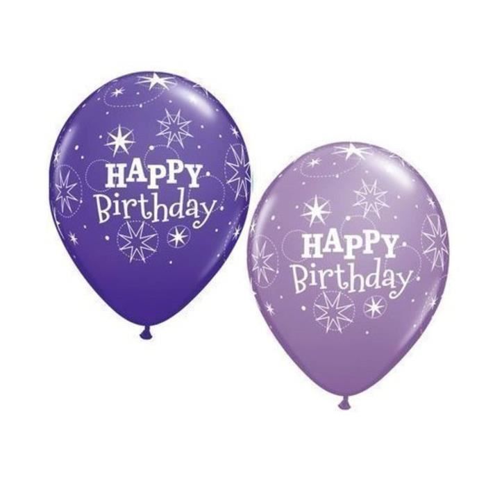Support A Decorer Kfs10 Joyeux Anniversaire Etincelle Violet Et Lilas Printemps Qualatex 11 Latex Ballons X 5 Cdiscount Maison