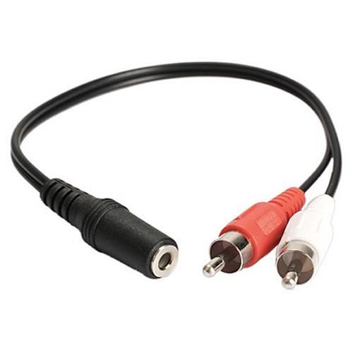 câble adaptateur audio Y splitter 3.5mm-1.8 stéréo femelle vers 2 mâle RCA