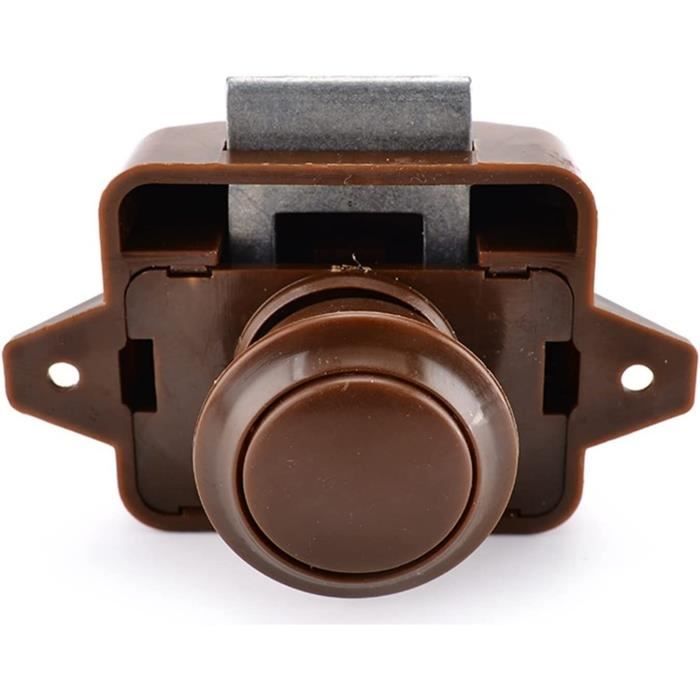 Gâche Plastique Marron Pour Serrure Poussoir – Pour Camping-car, Caravane Et Placards