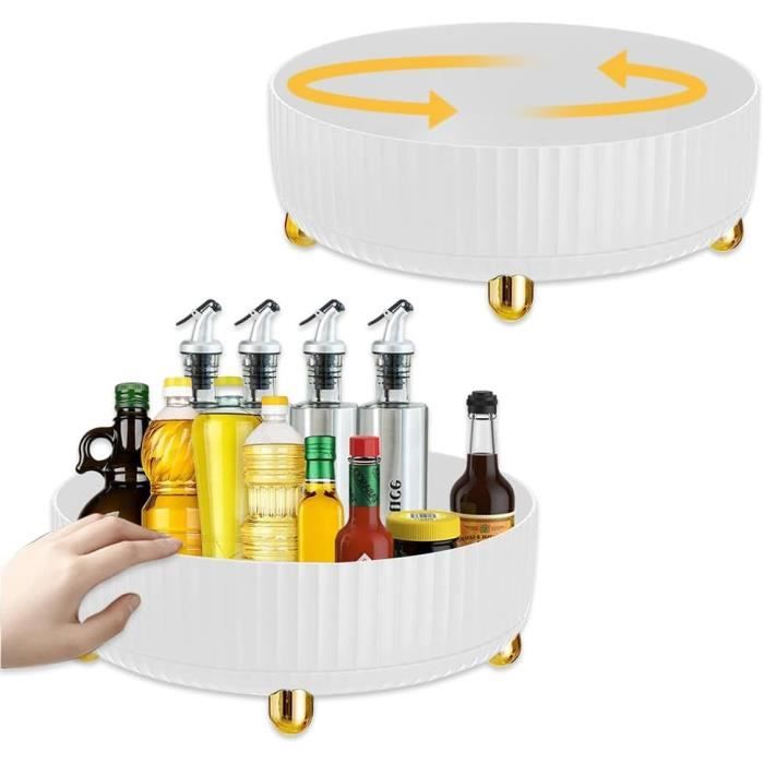 Plateau Tournant En Bois D'acacia 30,5 Cm - Lazy Susan Pour épices, Cuisine, Rangement - Rotation 360°
