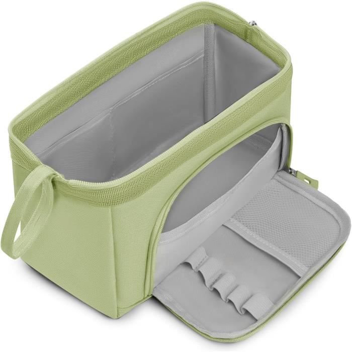 Trousse Scolaire Grande Capacité HABNI - 2 Compartiments - Tissu Oxford Résistant - 22x10x6 Cm - Vert - Pour Écoliers, Collégiens, Étudiants