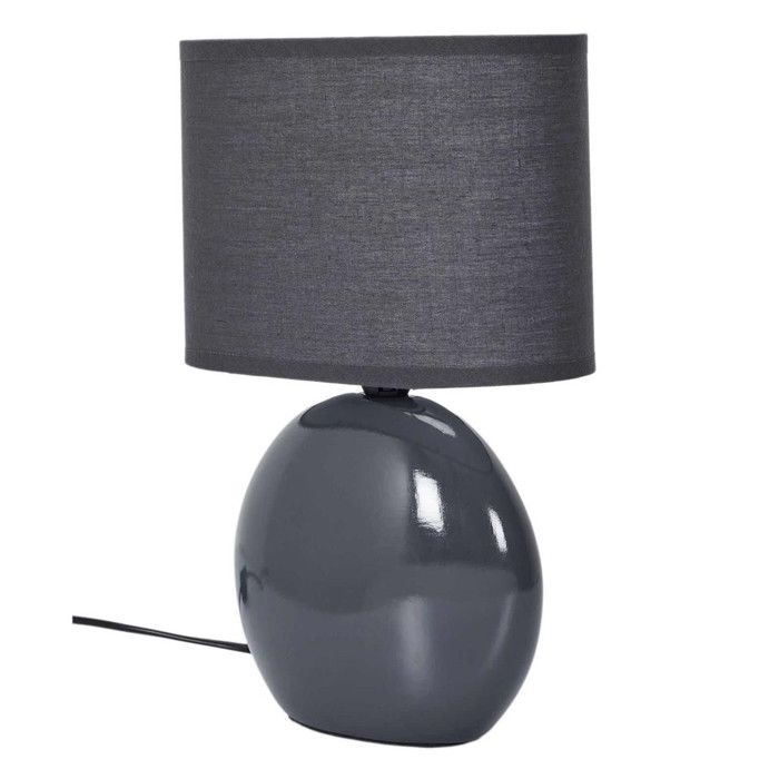 Lampe - HOME DECO FACTORY - Ovale - Céramique - Noir