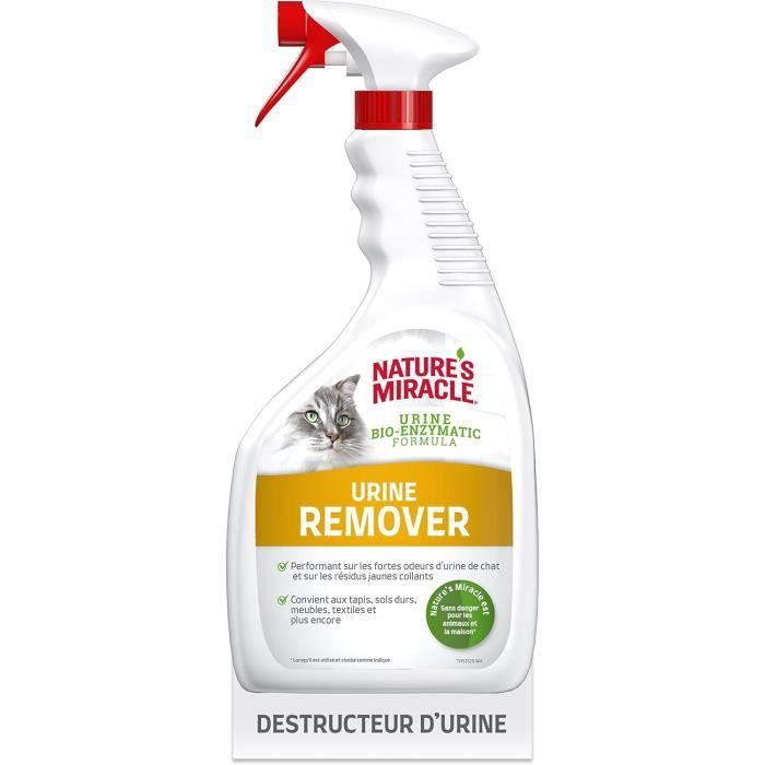 Spray éliminateur durine - Natures Miracle - 946 ml - Bio-enzymatique - Multi-surfaces - Odeurs tenaces