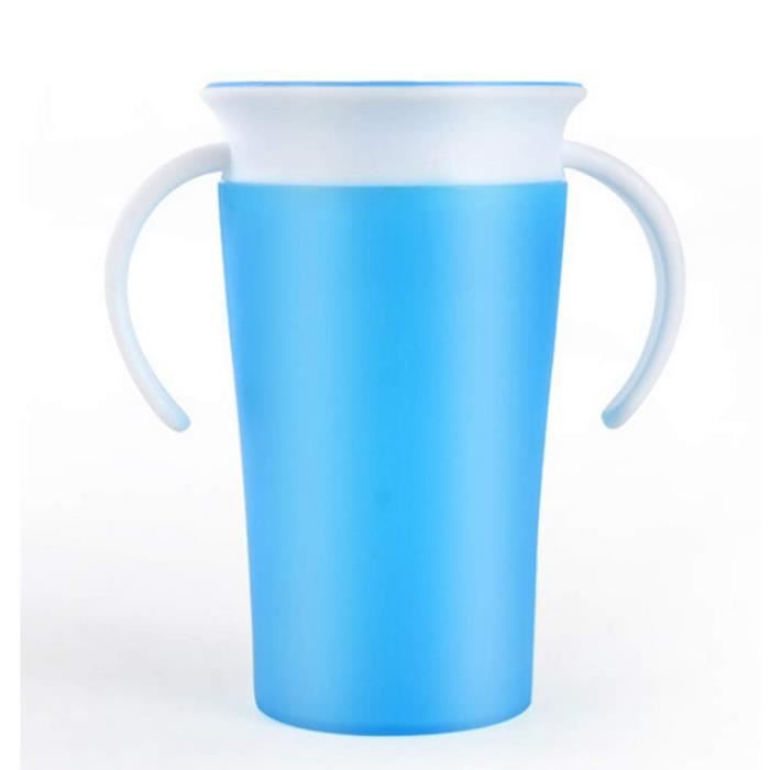 260ml Tasse D Apprentissage En Silicone Miracle 360 Pour Bebe Tasse Anti Fuite Avec Double Poignees Bleu Achat Vente Tasse D Apprentissage Soldes Sur Cdiscount Des Le Janvier Cdiscount