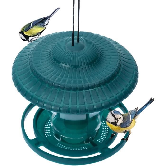 Mangeoire à oiseaux extérieure avec crochet suspendu Gadget d'alimentation pour  oiseaux avec toit rond pour jardin - Cdiscount
