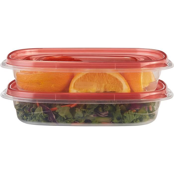 Rubbermaid TakeAlongs Lot de 2 boîtes de rangement carrées avec 4
