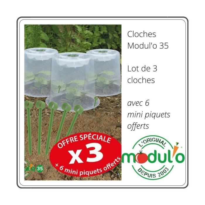 Lot de 3 cloches Modul'o 35 à forçer + 6 piquets offerts