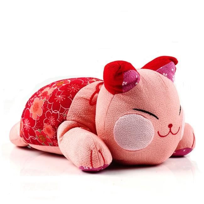Chat Kawai Japonais Rose - Forme Coussin De Tête