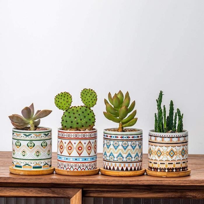 AUTRUCKER Lot de 4 petites plantes artificielles en pot, plantes et fleurs artificielles, décoration pour la cuisine et le salon | Leroy Merlin