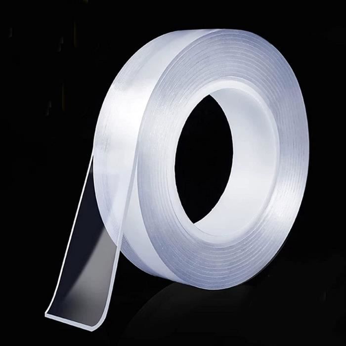 VOARGE Adhésif Lavable Sans Laisser De Trace 3M Double Face Transparent Réutilisable Pour Murs De Cuisine, Tapis