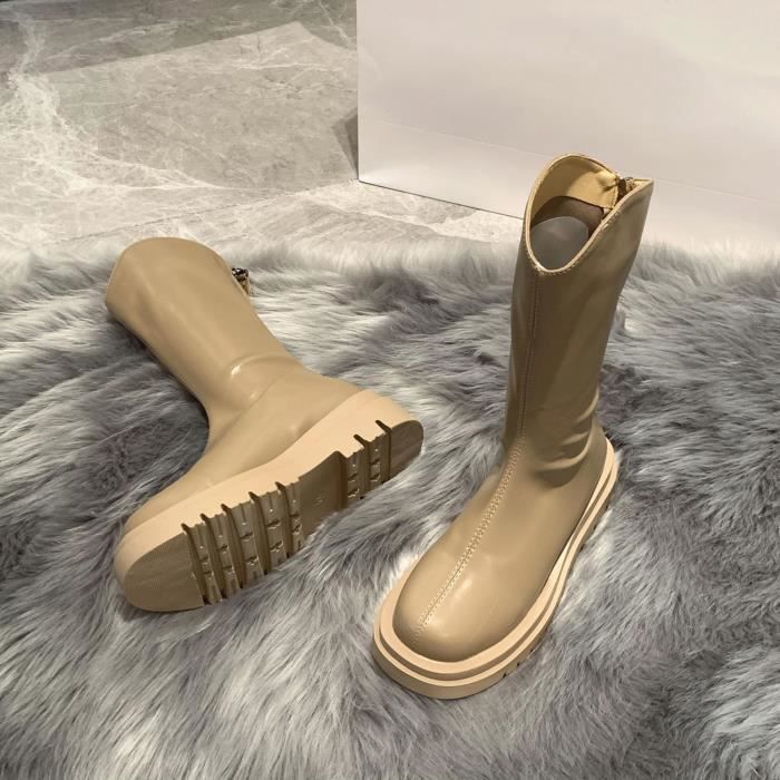Bottes De Moto Femme - Courtes à Semelles épaisses - Pointure 49 - Style Urbain
