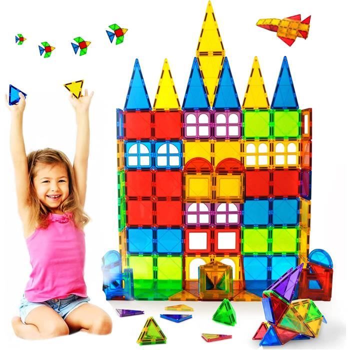 Lot de 66 blocs de construction magnetiques pour enfants a partir de 3 ...