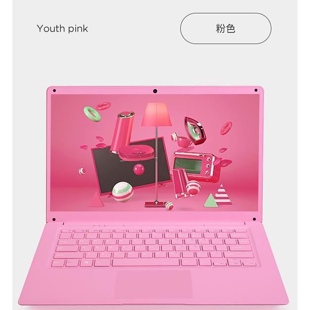 Top achat PC Portable 14 Pouces Ordinateur Portable PC 6Go + 64Go Win10 Rose pas cher